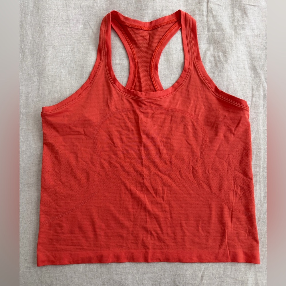 Lululemon Orange Racerback Workout Tank Top